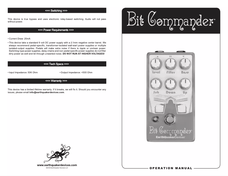 Page n°1 - Manuel utilisateur EarthQuaker Devices Bit Commander
