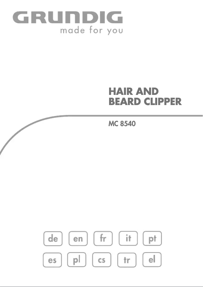 Image de la première page du manuel de l'appareil MC 8540