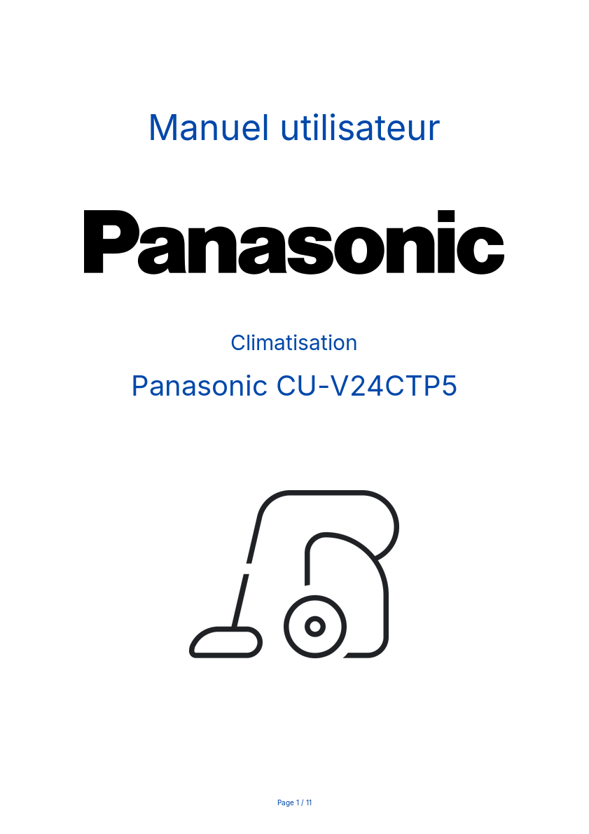 Image de la première page du manuel de l'appareil CU-V24CTP5
