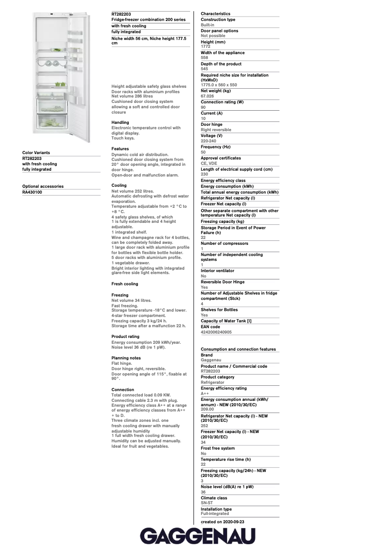 Imagen de la primera página del manual del dispositivo RT282203