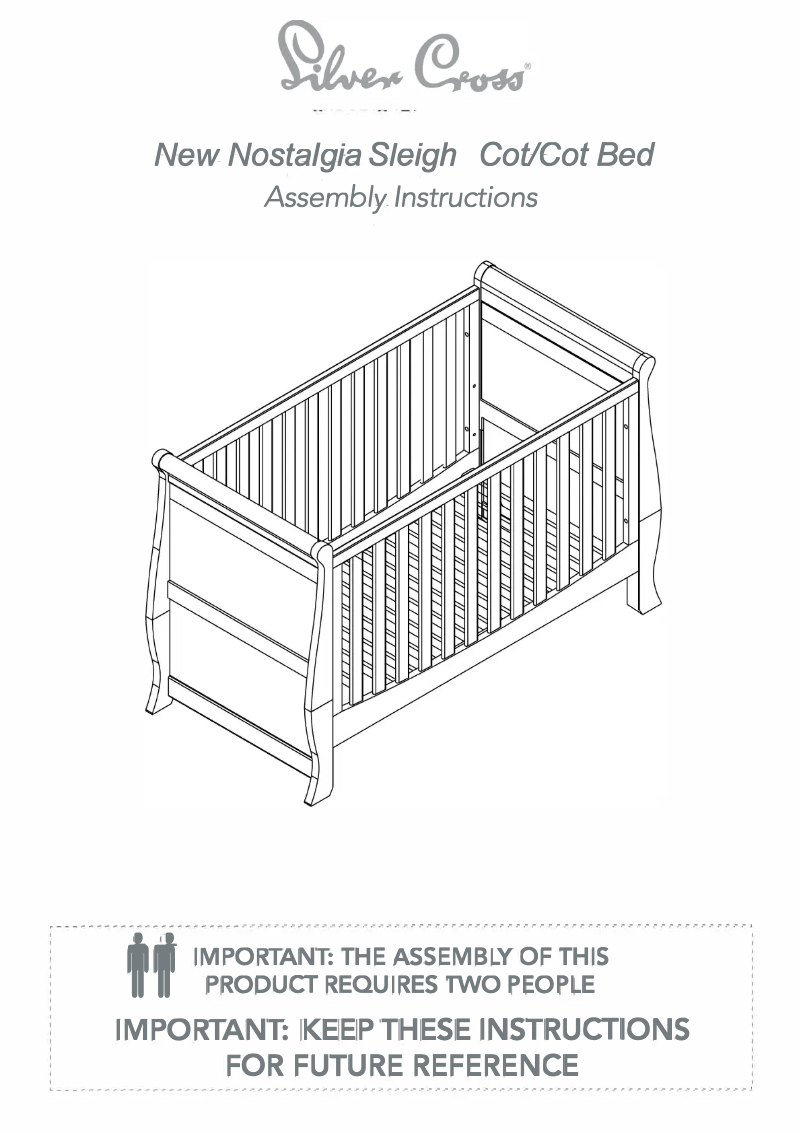 Page 1 de la notice Manuel utilisateur Silver Cross Nostalgia Sleigh Cot Bed