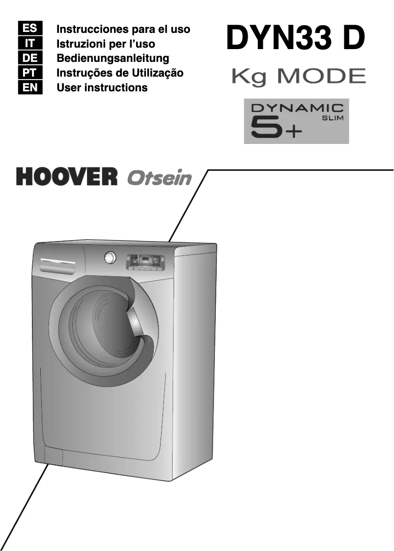 Page n°1 - Manuel utilisateur Hoover DYN33 5125D2-30