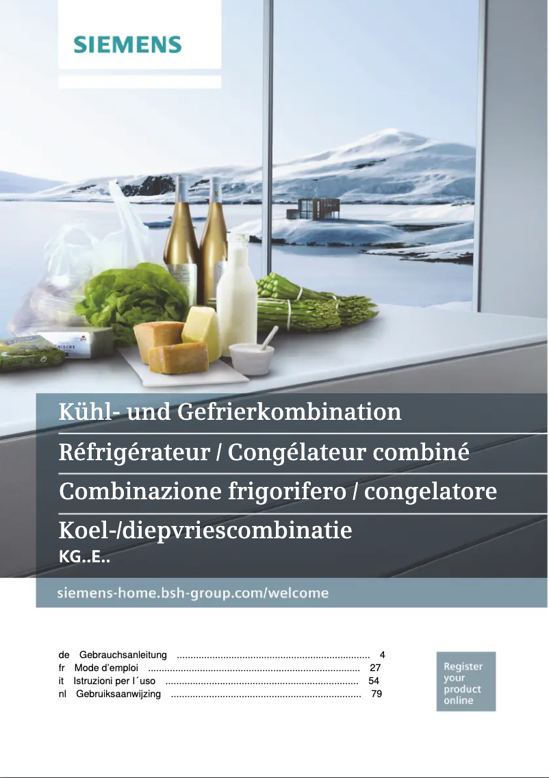 Page 1 de la notice Manuel utilisateur Siemens KG36EAICA