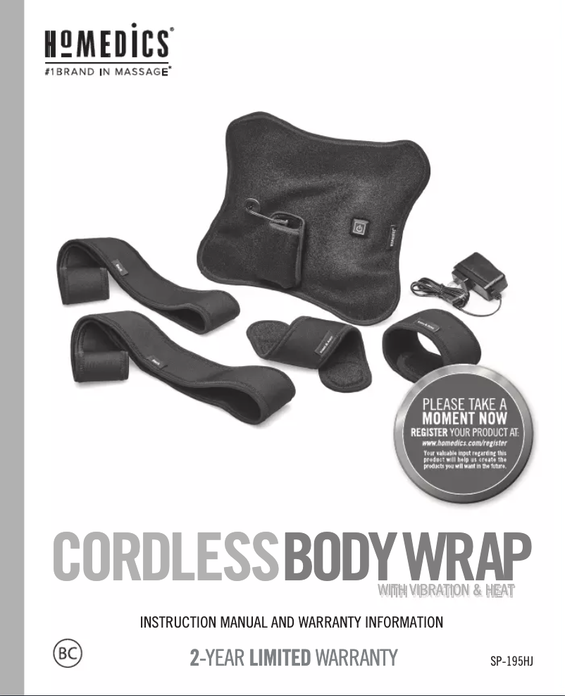 Page 1 de la notice Manuel utilisateur Homedics SP-195HJ
