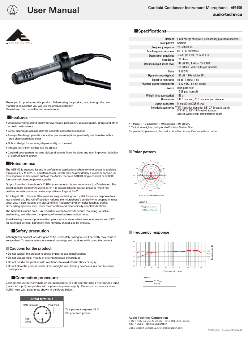 Image de la première page du manuel de l'appareil AE5100