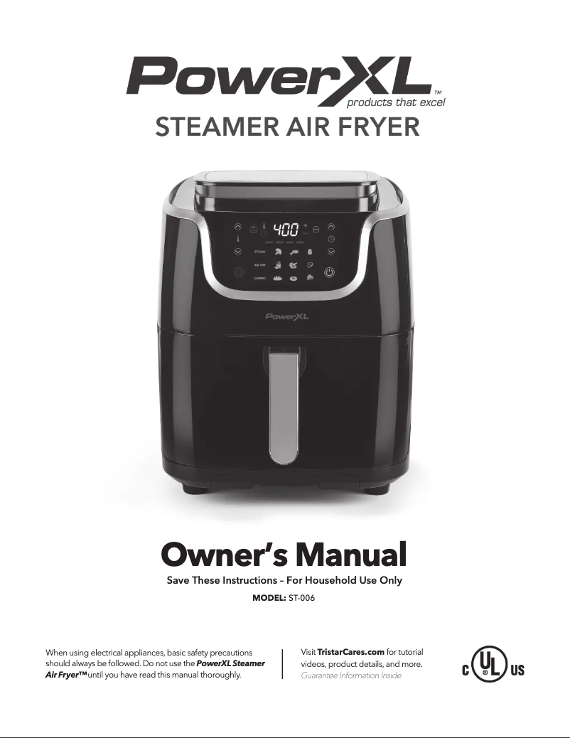 Page n°1 - Manuel utilisateur PowerXL Steamer Air Fryer ST-006