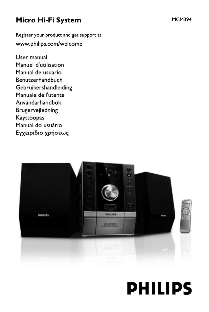 Page n°1 - Manuel utilisateur Philips MCM394