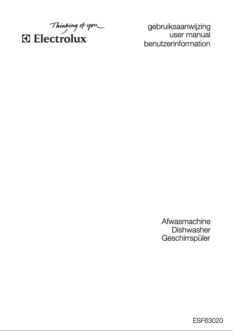 Page n°1 - Manuel utilisateur Electrolux ESF63020