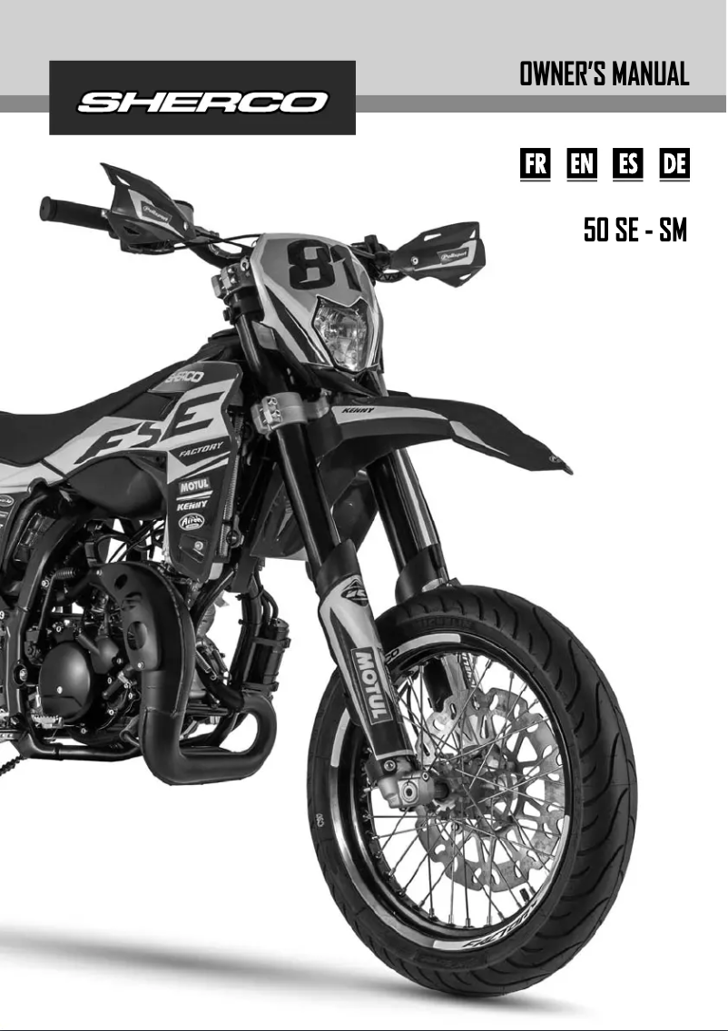 Image de la première page du manuel de l'appareil 50cc SM (2023)