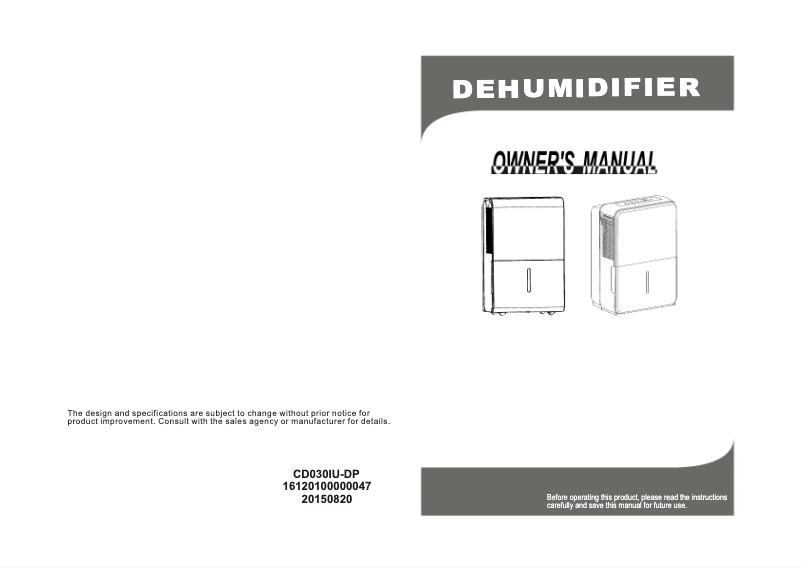 Page n°1 - Manuel utilisateur Midea MDDN-10NEN3