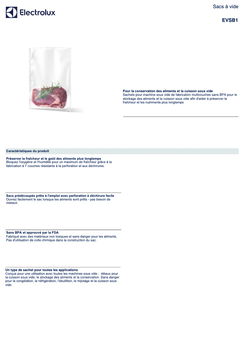 Image de la première page du manuel de l'appareil EVSB1