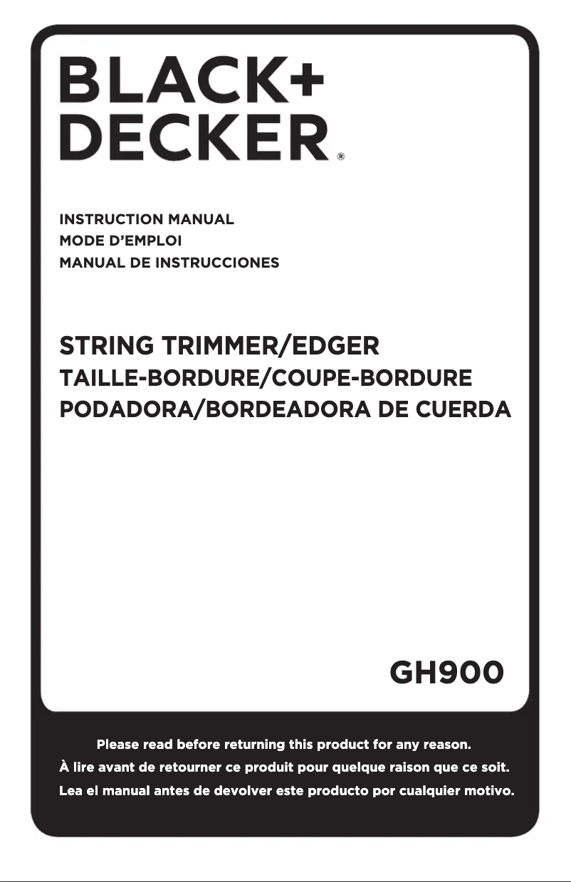 Página 1 del manual Manual de usuario Black & Decker GH900