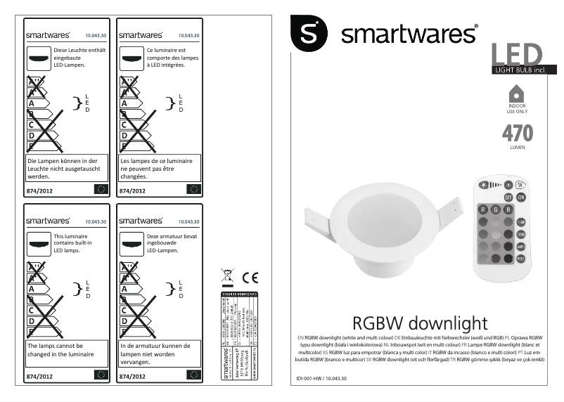 Page 1 de la notice Manuel utilisateur Smartwares 10.043.30
