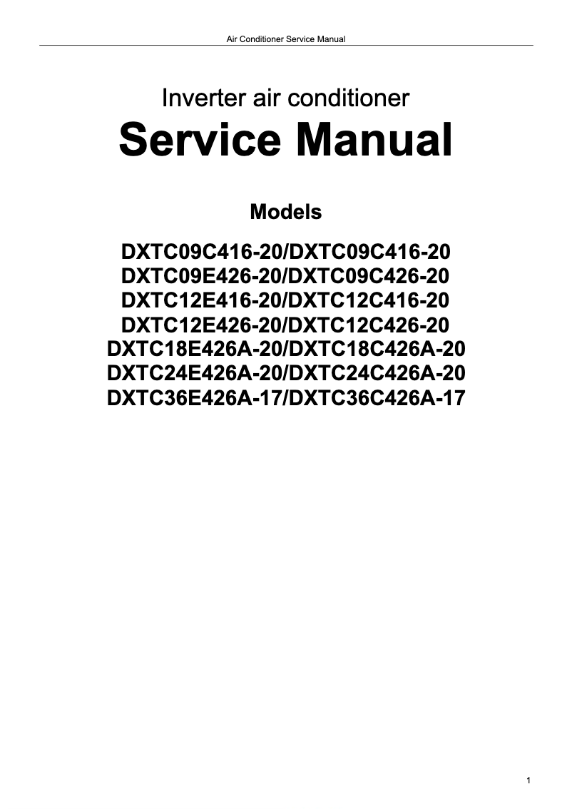 Image de la première page du manuel de l'appareil DXTC36X426A-17