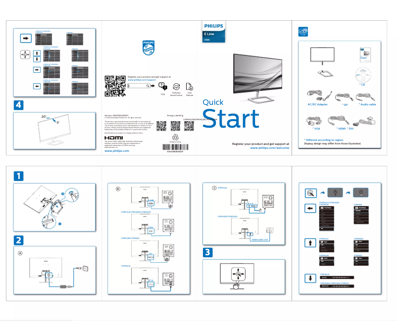 Página 1 del manual Guía de inicio rápido Philips 276E9QHSW