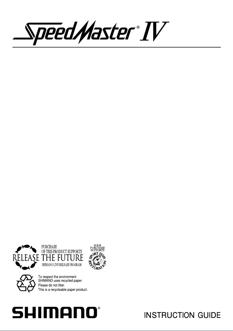 Image de la première page du manuel de l'appareil SpeedMaster IV