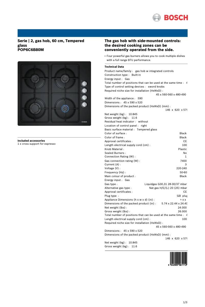 Image de la première page du manuel de l'appareil POP6C6B80M