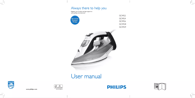 Page 1 de la notice Manuel utilisateur Philips PerfectCare Azur GC4929