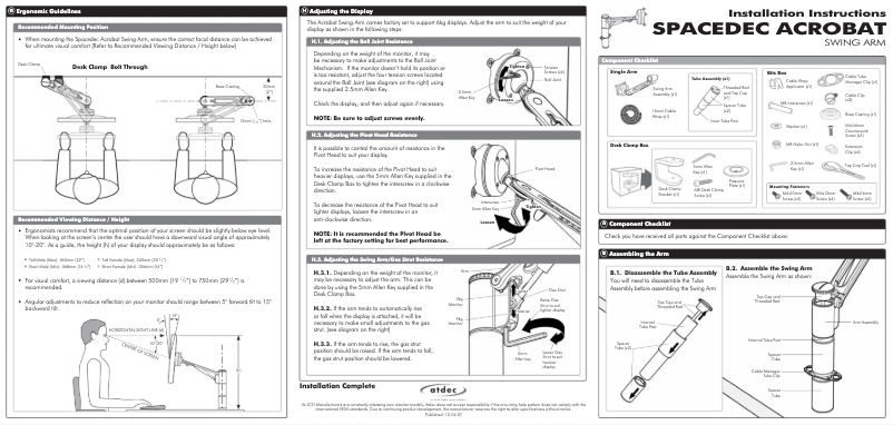 Page 1 de la notice Manuel utilisateur Atdec SD-SA-DK