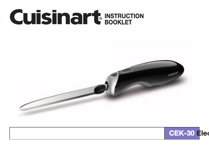 Page 1 of the manual User Manual Cuisinart CEK-30