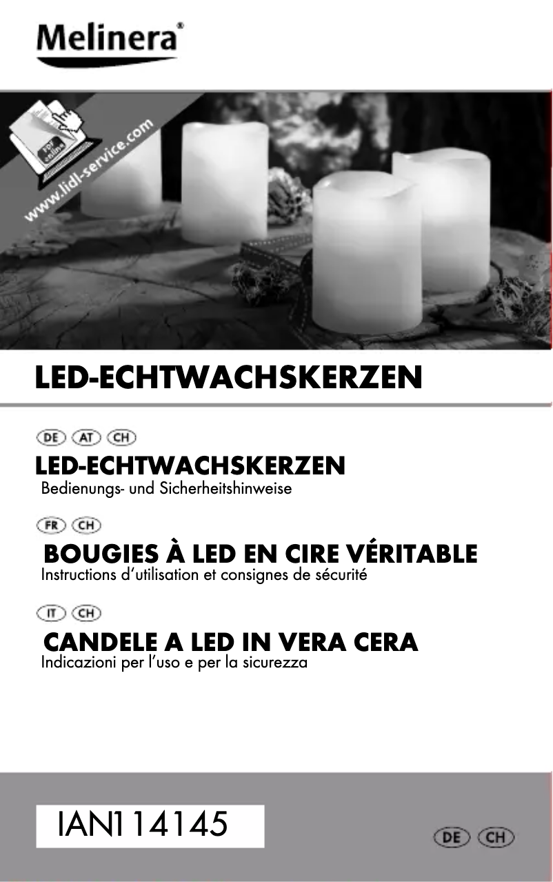Page 1 de la notice Manuel utilisateur Melinera IAN 114145