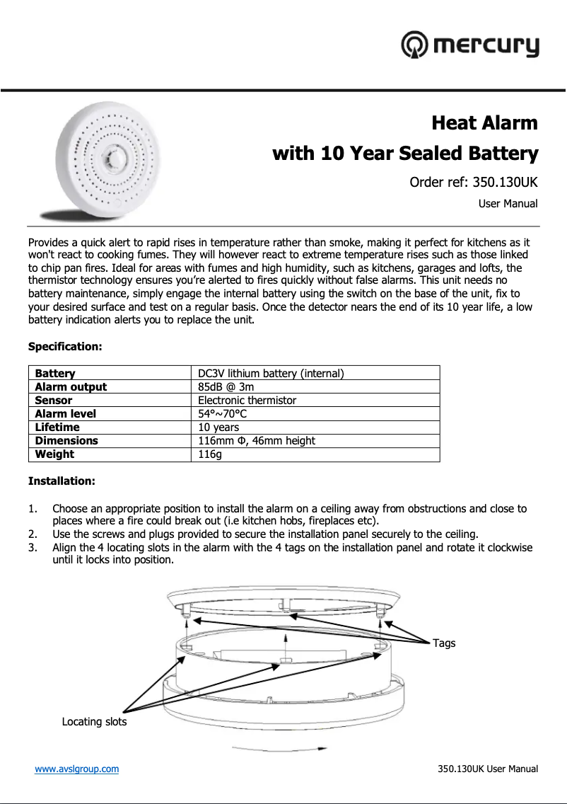 Page 1 de la notice Manuel utilisateur Mercury HD-718