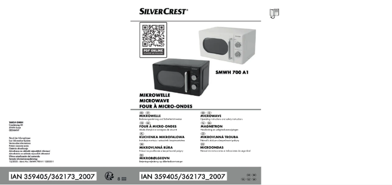 Image de la première page du manuel de l'appareil SMW 700 C