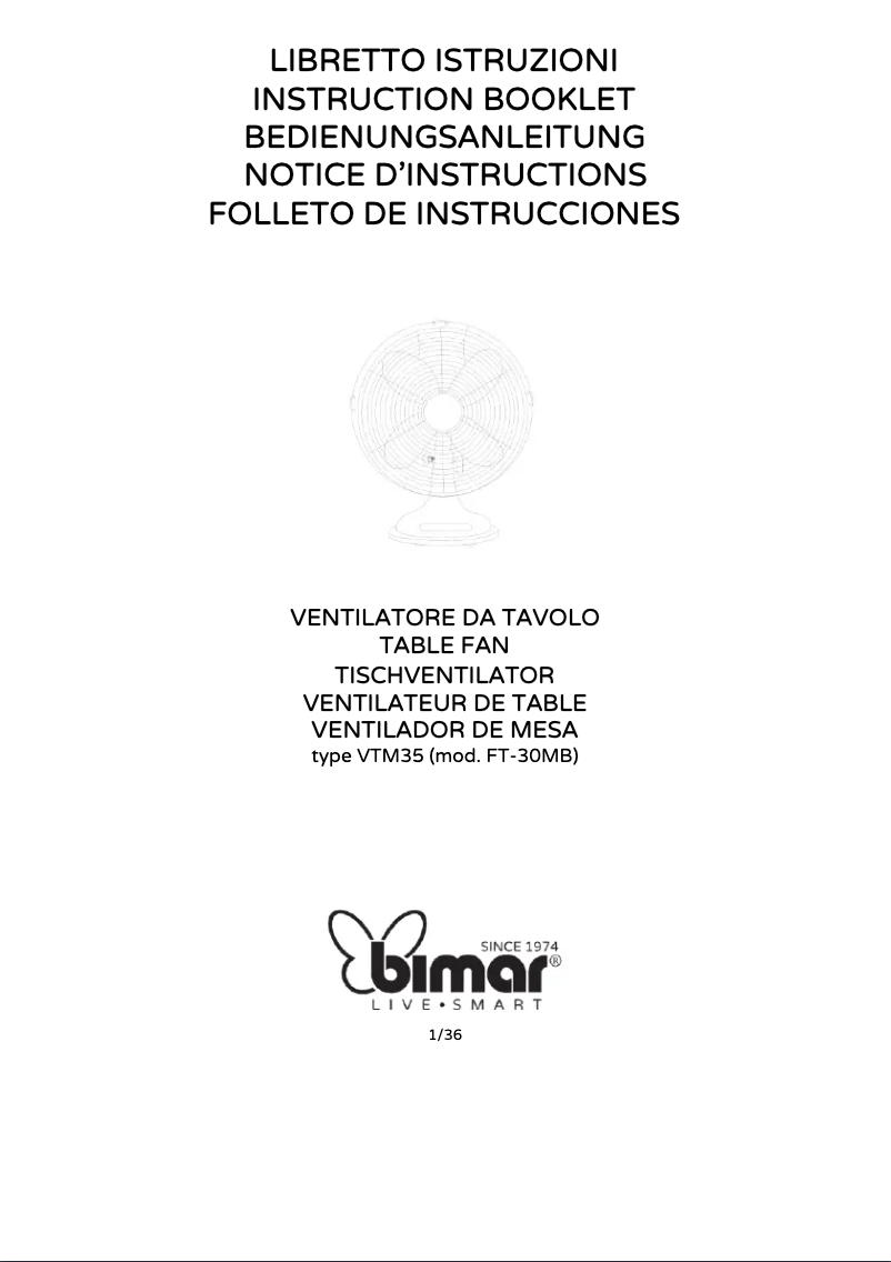 Page 1 de la notice Manuel utilisateur Bimar VTM35