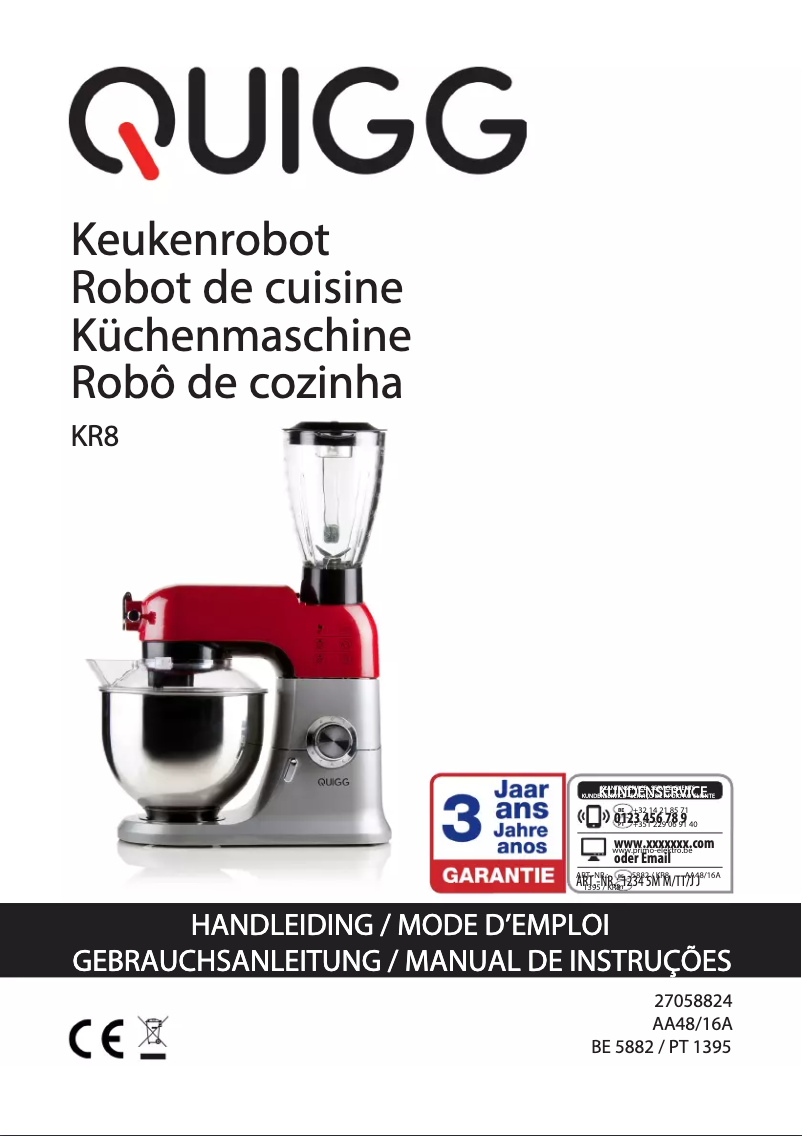 Page 1 de la notice Manuel utilisateur Quigg KR8