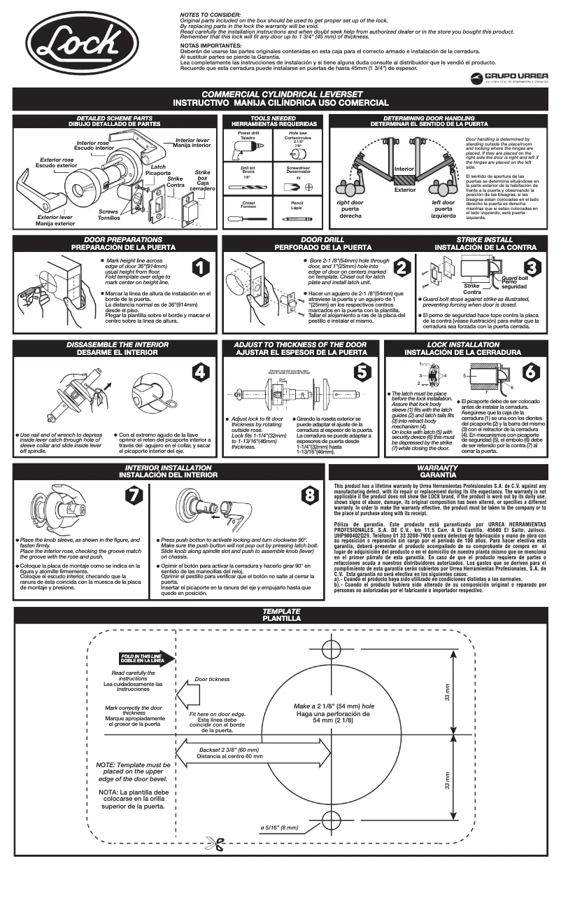Page n°1 - Manuel utilisateur Urrea LR062B