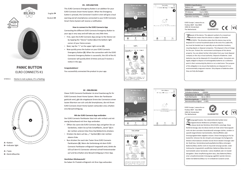 Page n°1 - Manuel utilisateur Elro SF40SS11