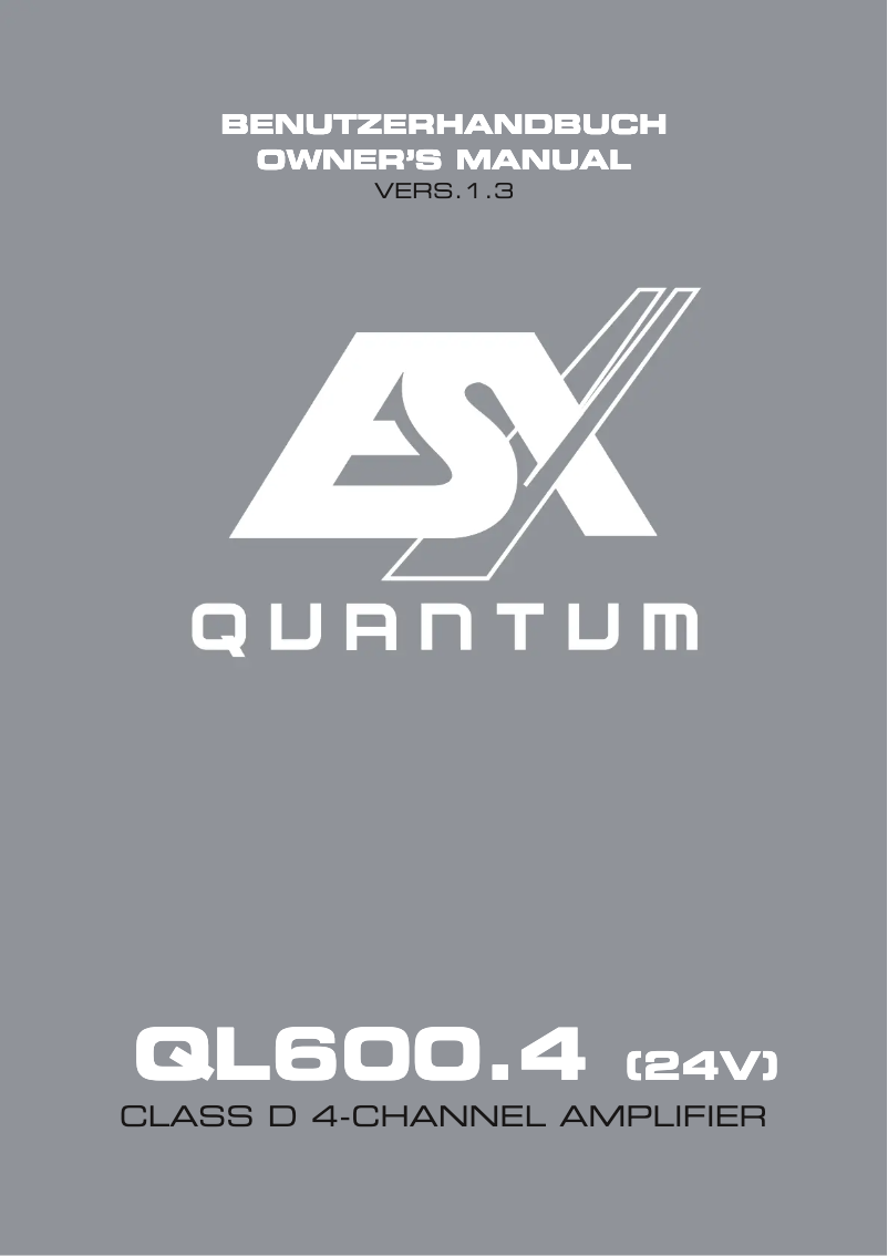 Image de la première page du manuel de l'appareil Quantum QL600.4