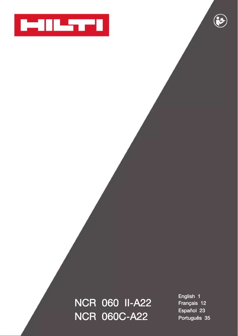 Page 1 de la notice Manuel utilisateur Hilti NCR 060 II-A22