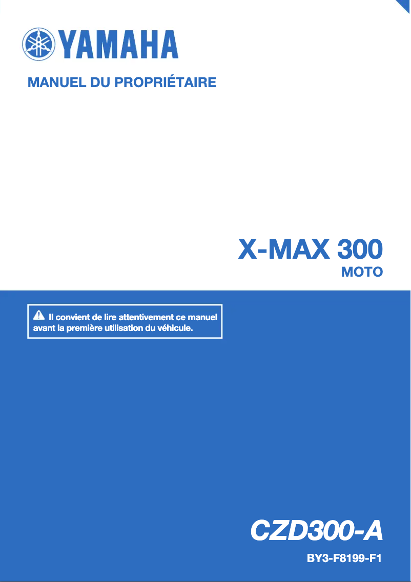 Page 1 de la notice Manuel utilisateur Yamaha XMAX 300 (2018)