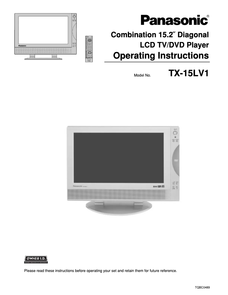 Image de la première page du manuel de l'appareil Viera TX-15LV1