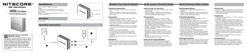Page n°1 - Manuel utilisateur Nitecore UA66Q