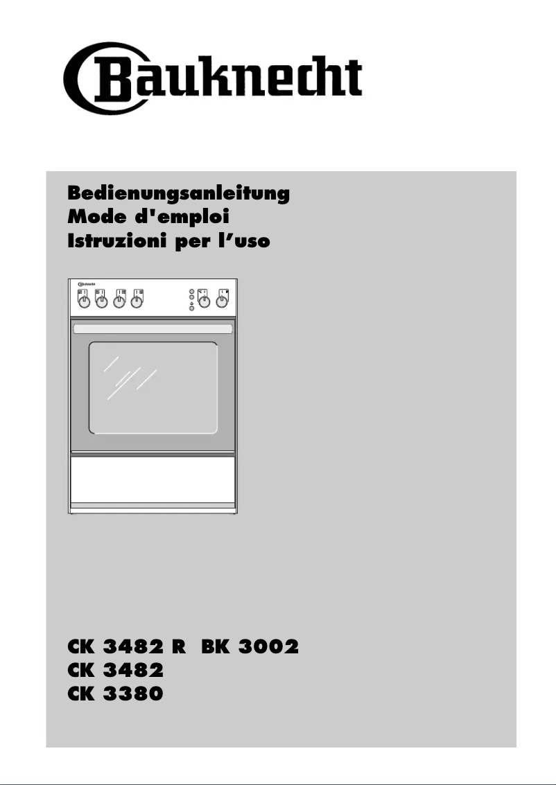 Page 1 de la notice Manuel utilisateur Bauknecht CK 3482