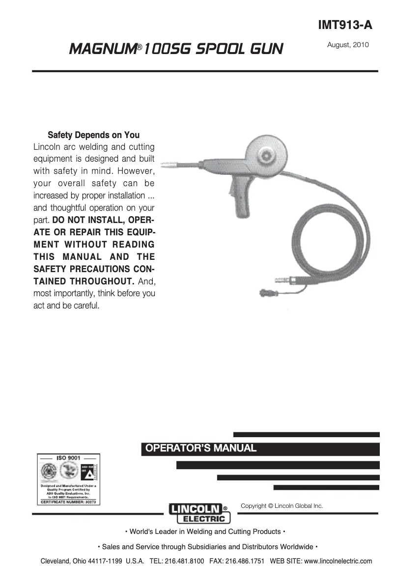 Imagen de la primera página del manual del dispositivo Magnum 100SG