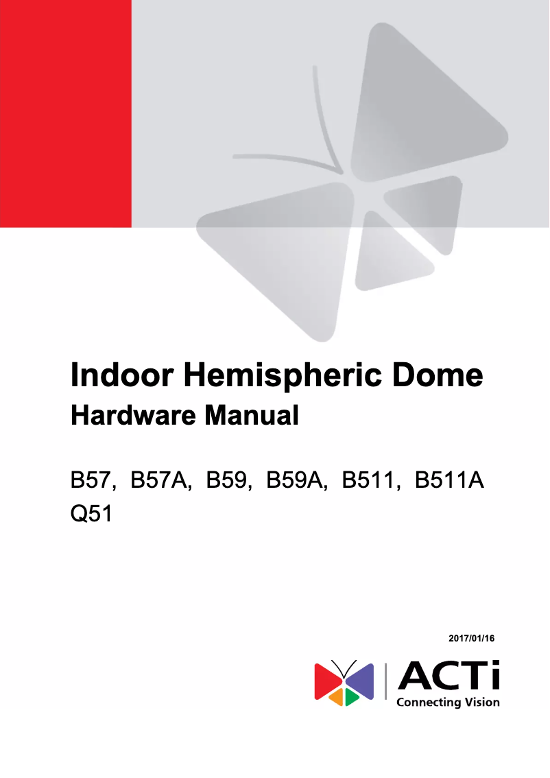 Page n°1 - Manuel utilisateur ACTi B57A