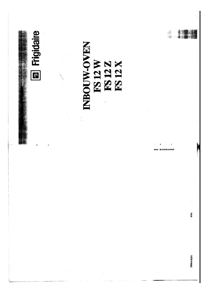 Page 1 de la notice Manuel utilisateur Frigidaire FS 12X