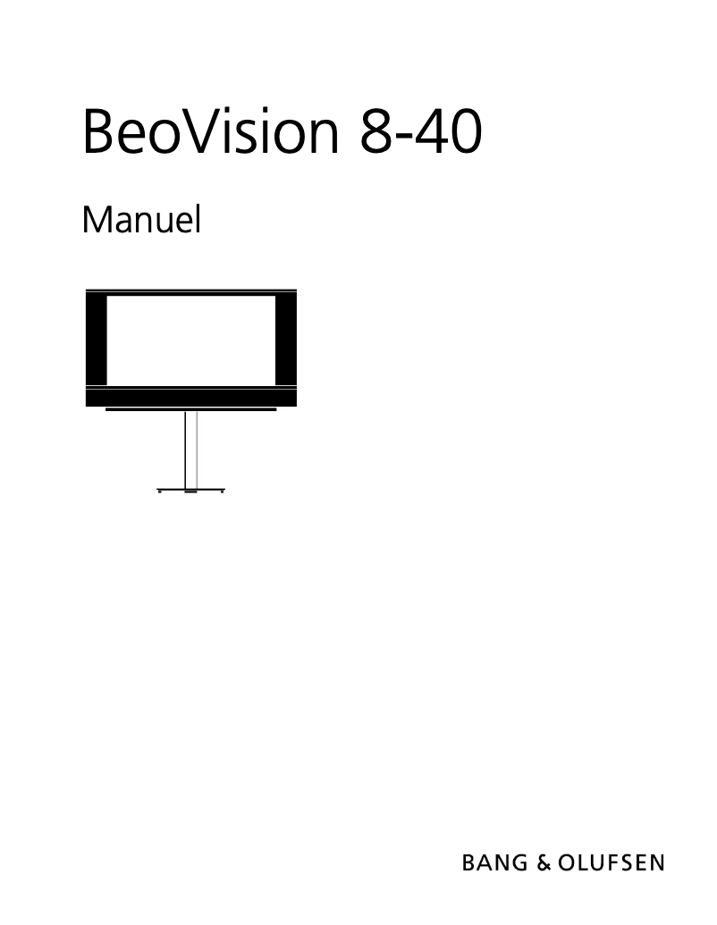 Image de la première page du manuel de l'appareil Beovision 8-40