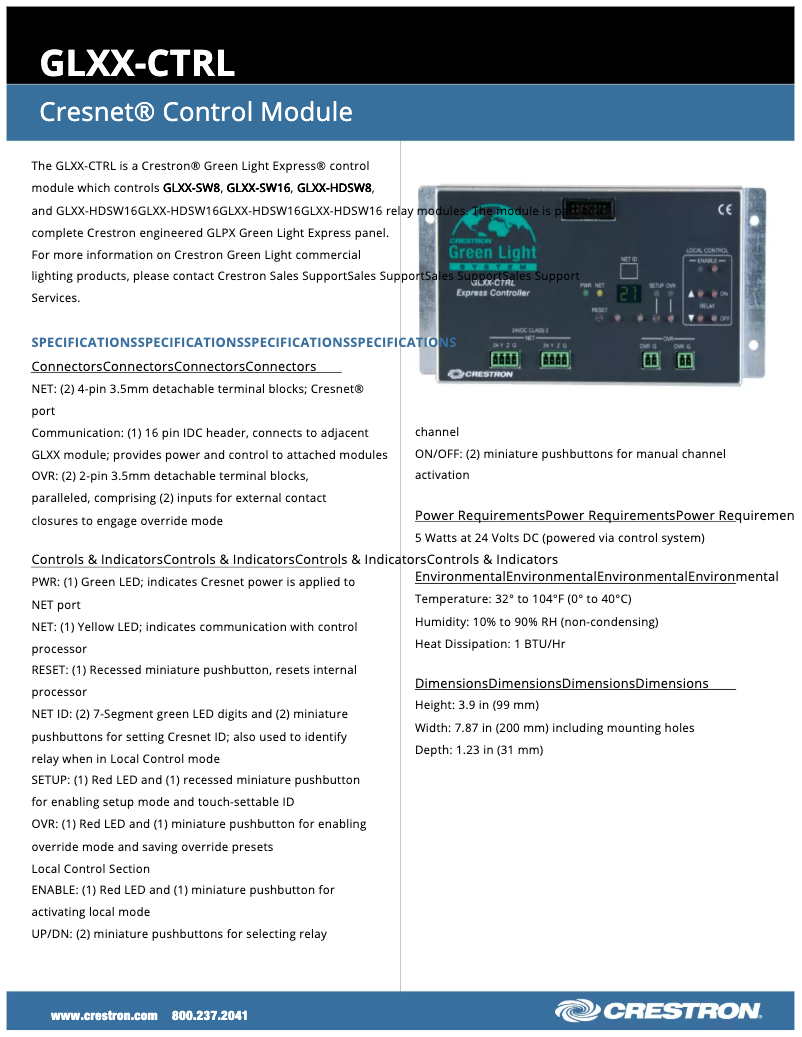 Image de la première page du manuel de l'appareil GLXX-CTRL