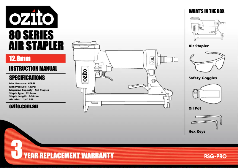 Image de la première page du manuel de l'appareil RSG-PRO