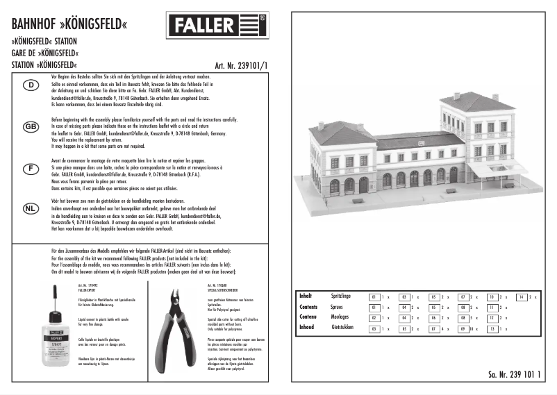 Page 1 de la notice Manuel utilisateur Faller 239101