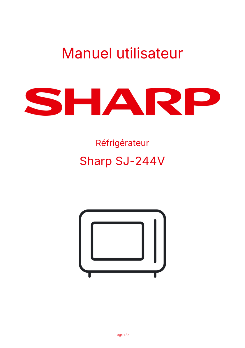 Page n°1 - Manuel utilisateur Sharp SJ-244V