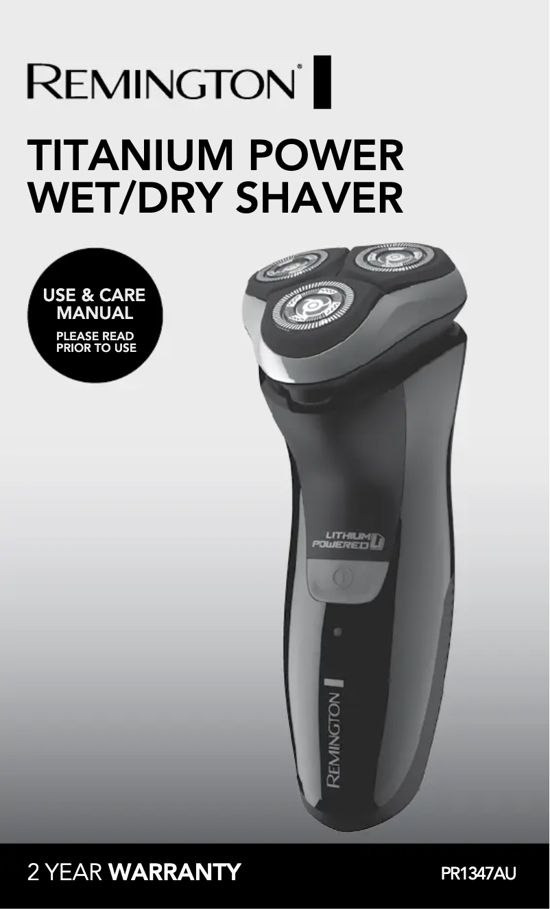 Page 1 de la notice Manuel utilisateur Remington Titanium Power PR1347