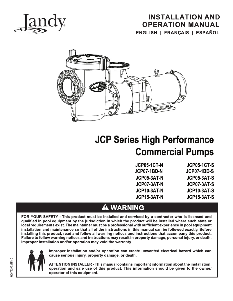 Page n°1 - Manuel utilisateur JANDY JCP05-1CT-N
