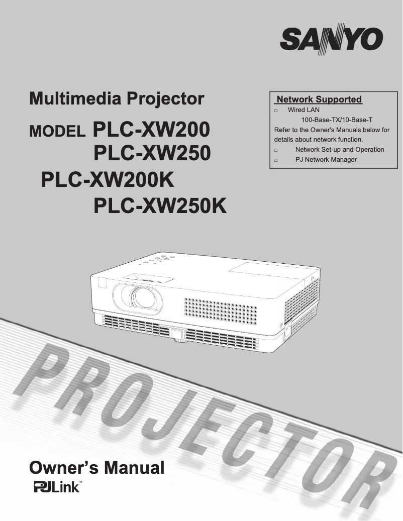 Image de la première page du manuel de l'appareil PLC-XW250