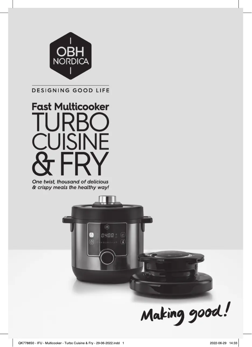 Página 1 del manual Manual de usuario OBH Nordica Turbo Cuisine & Fry QK7788S0