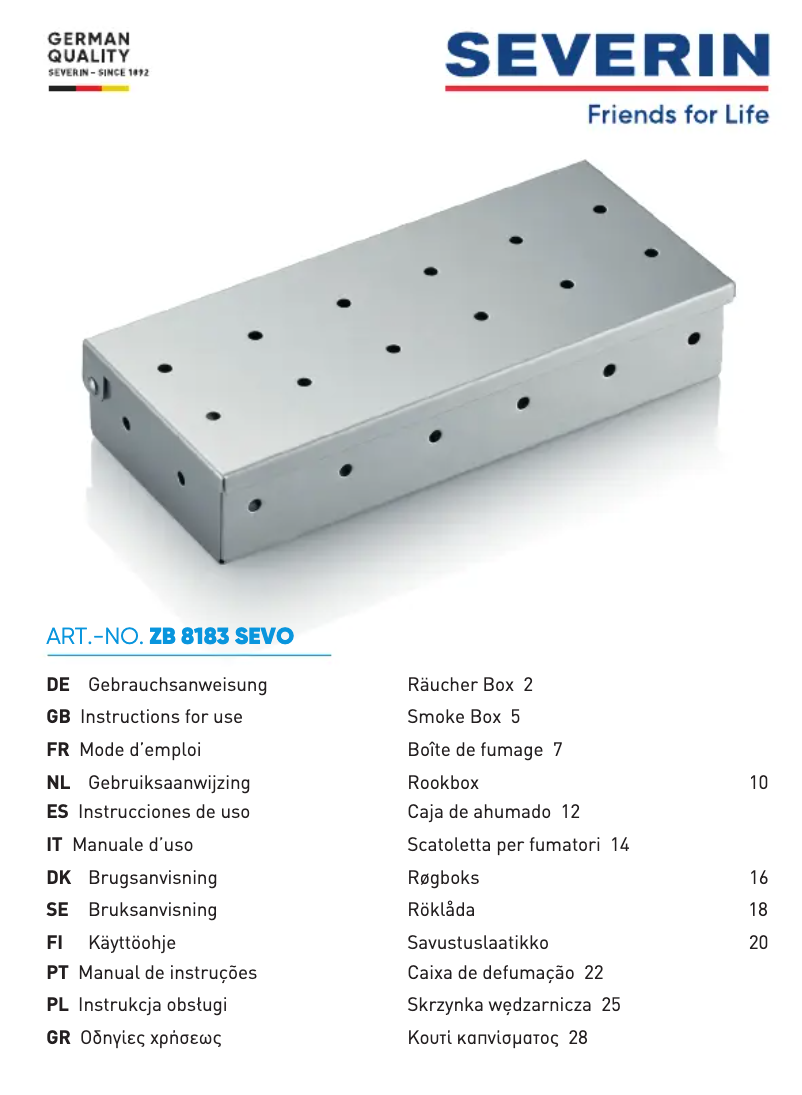 Image de la première page du manuel de l'appareil ZB 8183